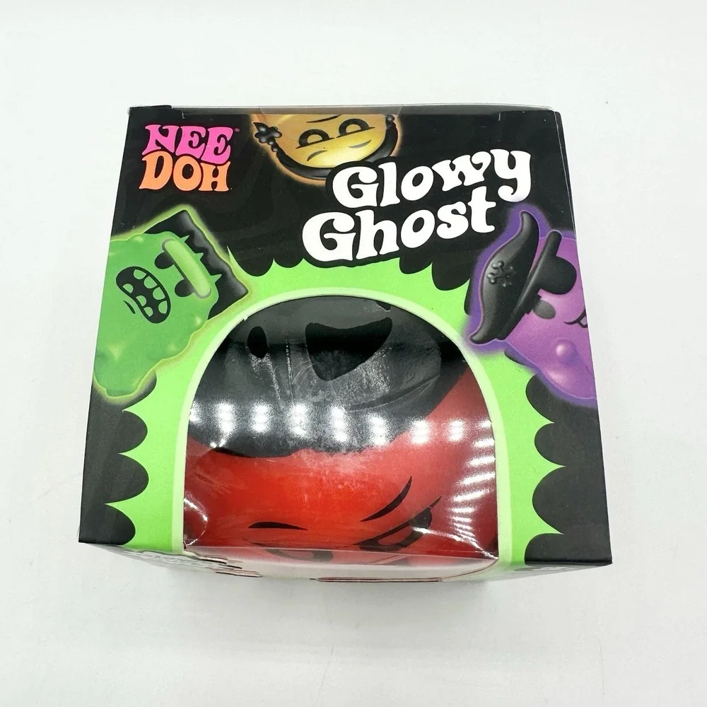 New Sealed NeeDoh Glowy Ghost Orange Halloween Glow In The Dark Schylling